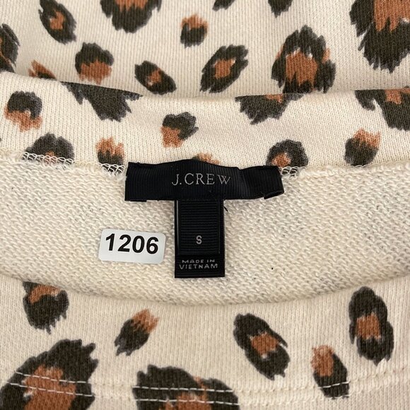 J.Crew Womens Sweater Boatneck Leopard Print Long Sleeve Pullover Cotton Small - Picture 5 of 10